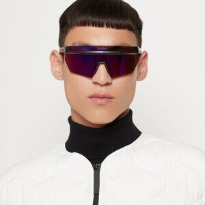 Prada Linea Rossa PS01YS 1BO02U BRAND NEW Sunglasses Matte Black Mirror Unisex